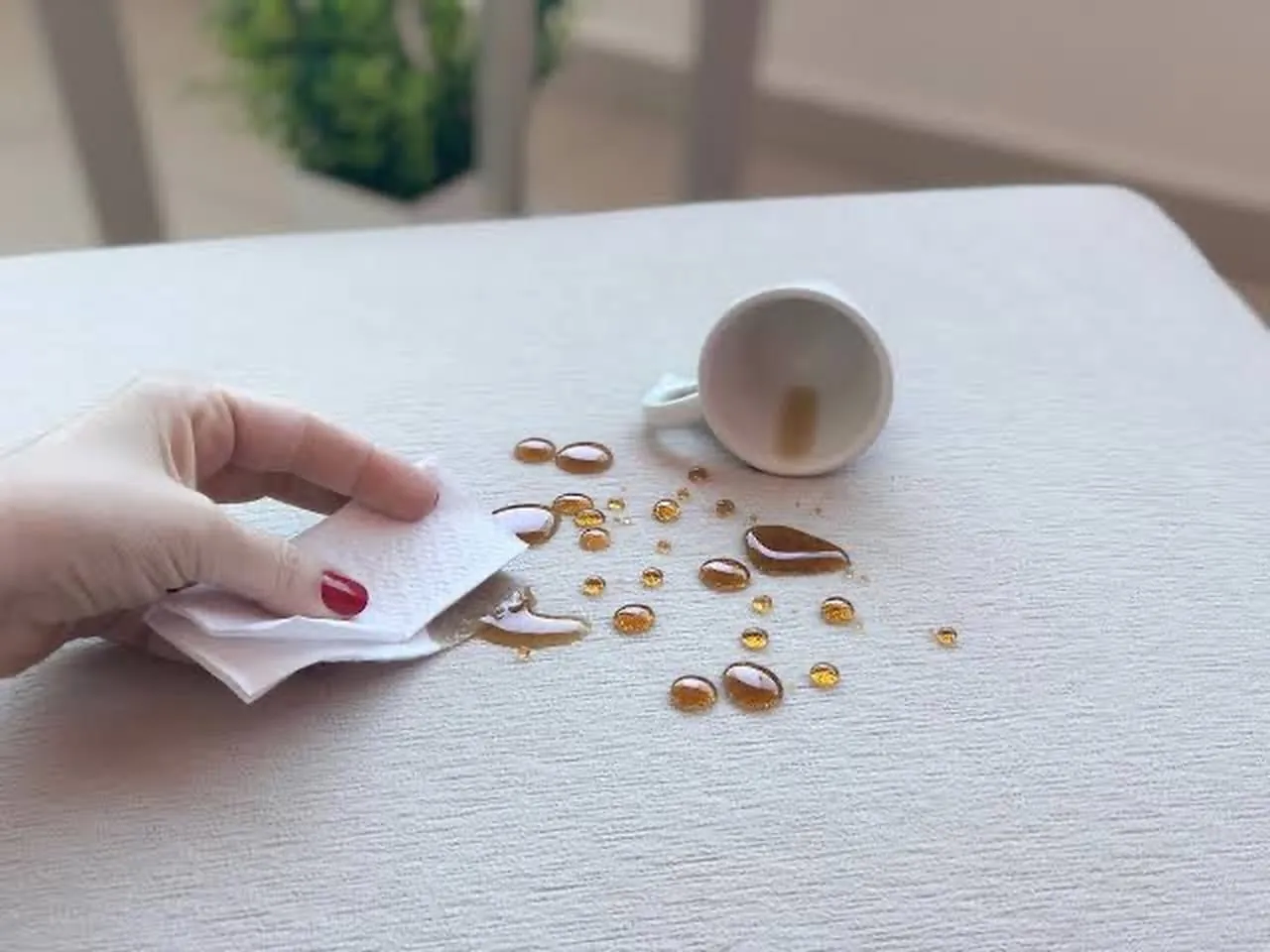 Gotas de água sobre tecido impermeabilizado pela Magic Clean